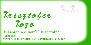 krisztofer kozo business card